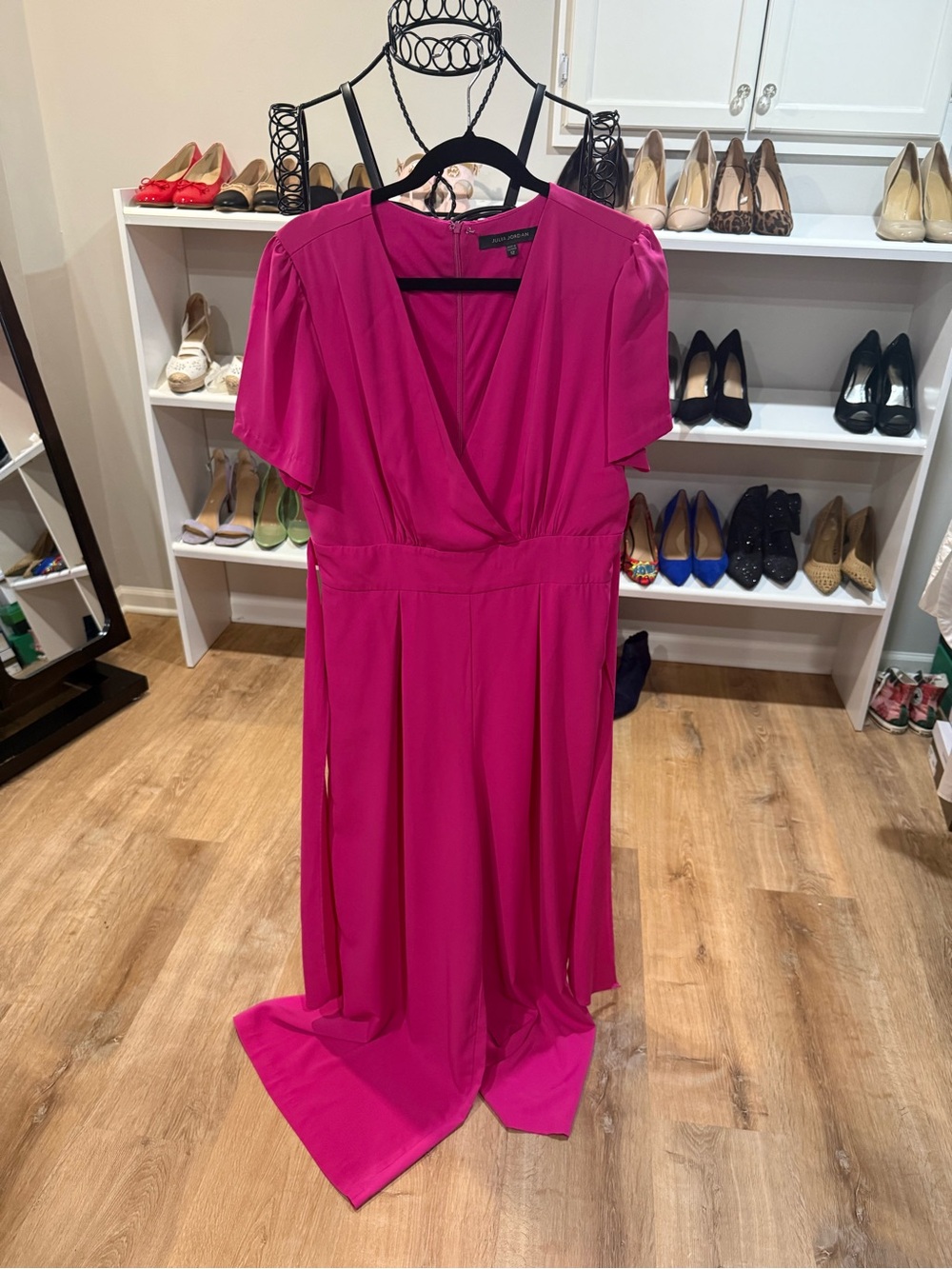 julia jordan Fuchsia Wrap-Style Maxi Dress